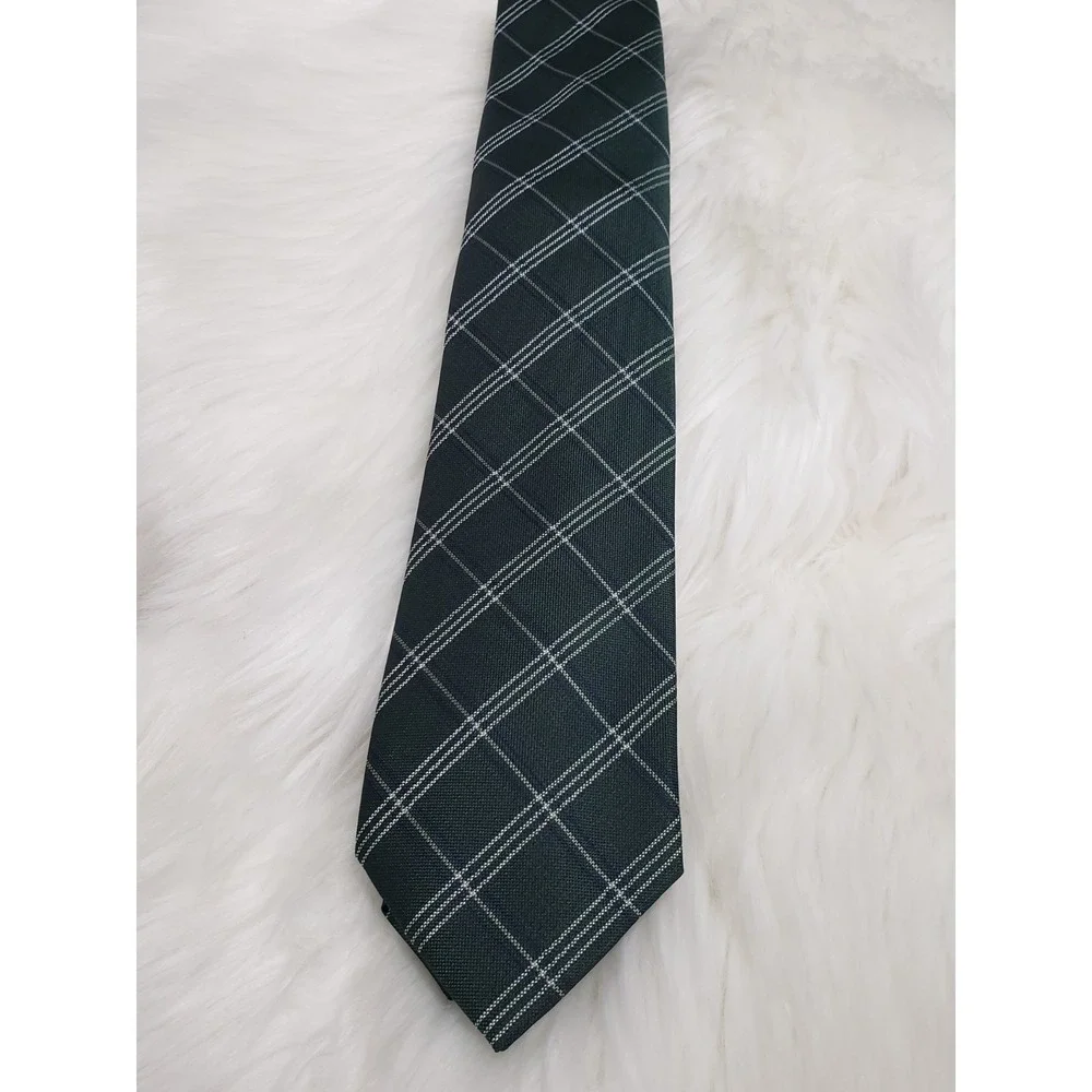 NEW Tommy Hilfiger Mens Necktie Neck Tie Green Plaid‎ Checked Picnic MCM Retro